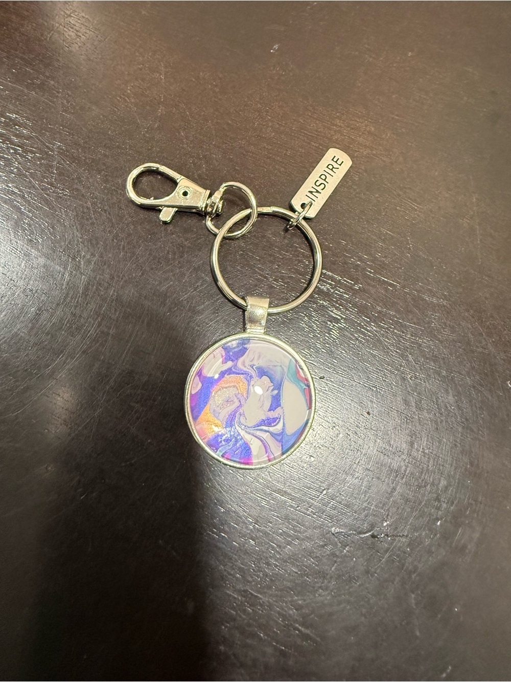 Inspire Silver Motivational Tag Keyring
